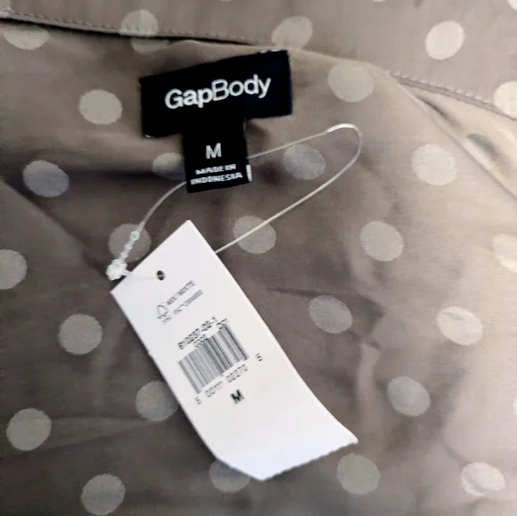 NWT Gap Taupe Polka Dot 2 Piece Pajama Set Size Medium - Picture 4 of 13